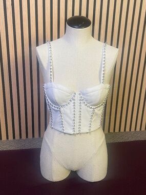 ALICE + OLIVIA RHINESTONE COWGIRL TOP